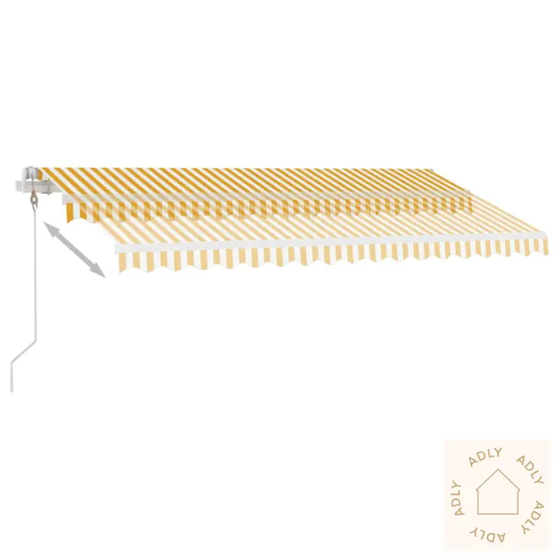 Frittstående Automatisk Markise 400X300Cm Gul Og Hvit