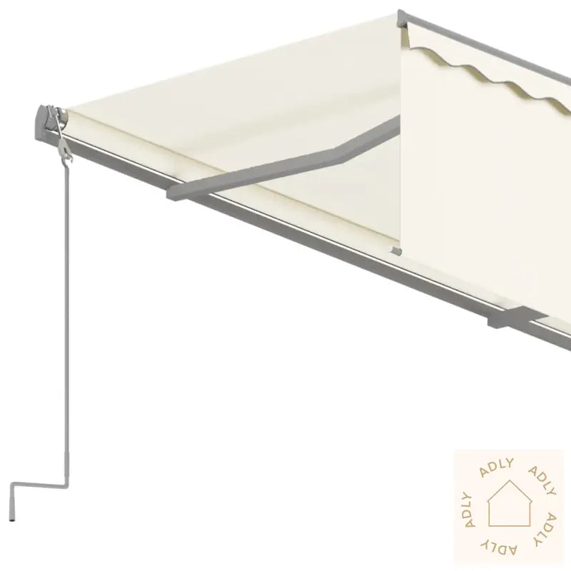 Automatisk Uttrekkbar Markise Med Rullegardin 4X3 M Kremhvit