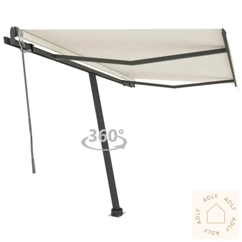 Frittstående Automatisk Markise 350X250 Cm Kremhvit