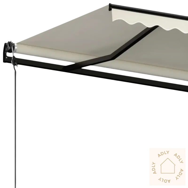 Retraktabel markise med svart ramme i solid aluminium for hagemøbler