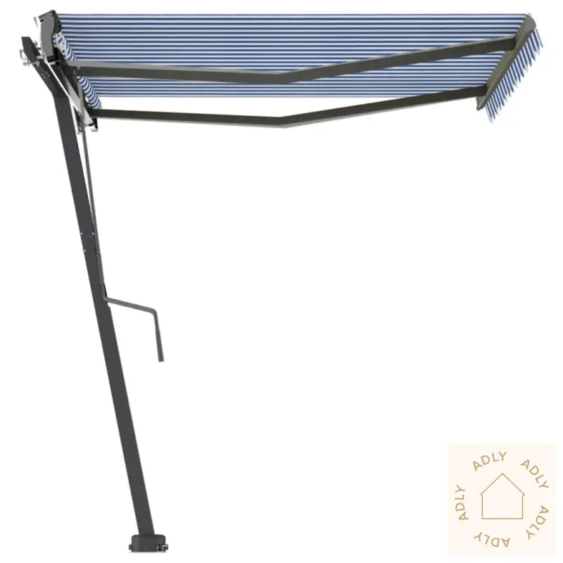 Frittstående Automatisk Markise 350X250 Cm Blå Og Hvit
