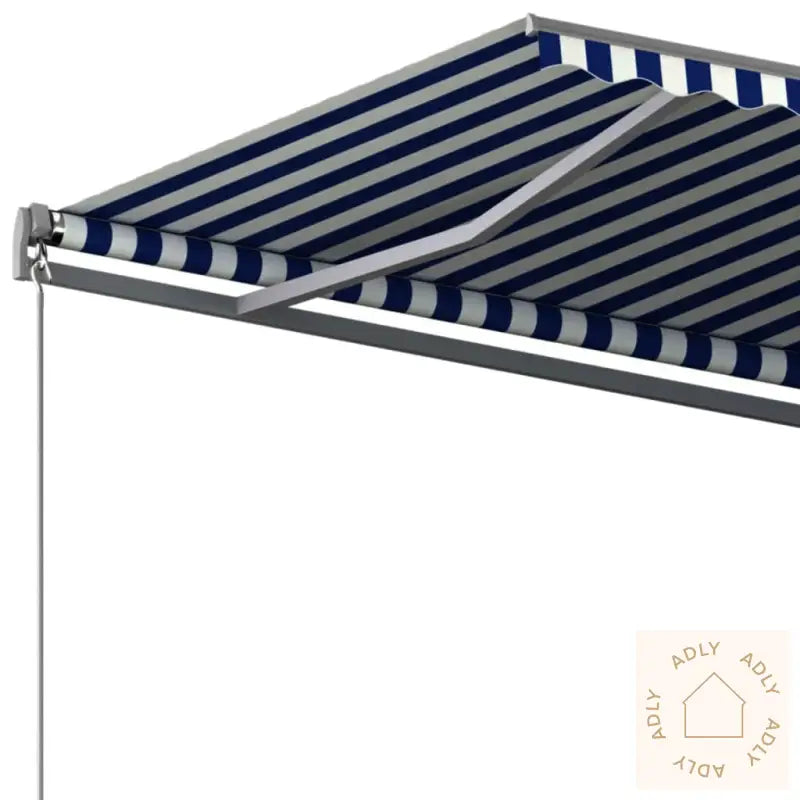 Frittstående Automatisk Markise 350X250 Cm Blå Og Hvit