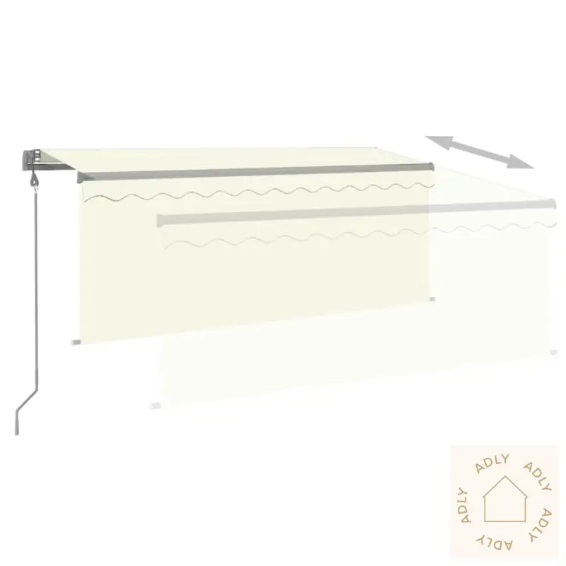 Automatisk Markise Rullegardin Led Vindsensor 3X2,5 M Kremhvit