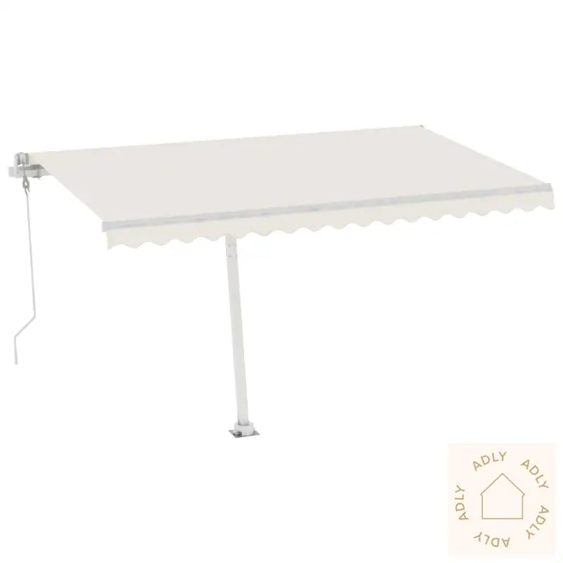 Frittstående Automatisk Markise 450X350 Cm Kremhvit