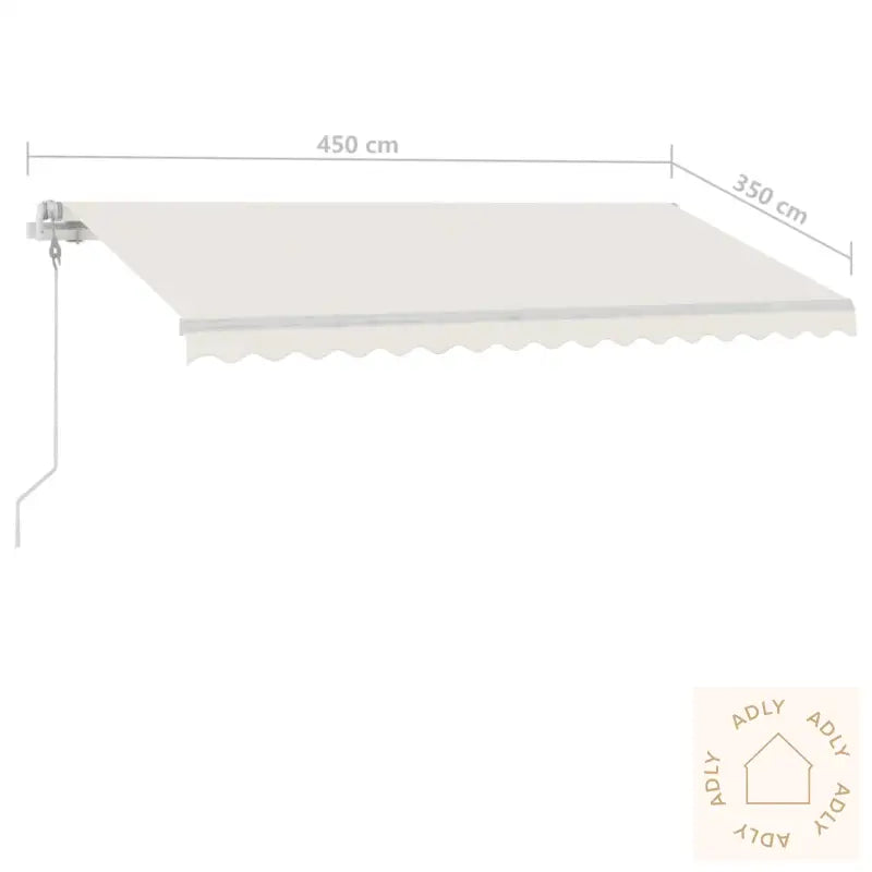 Frittstående Automatisk Markise 450X350 Cm Kremhvit