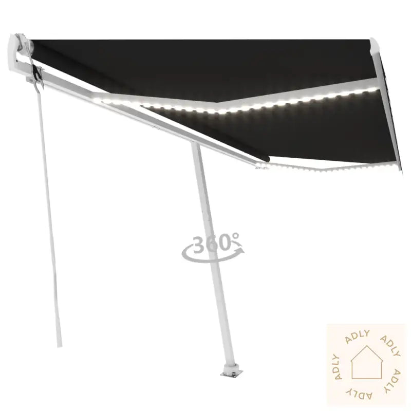 Automatisk Markise Med Vindsensor Og Led 500X350 Cm Antrasitt