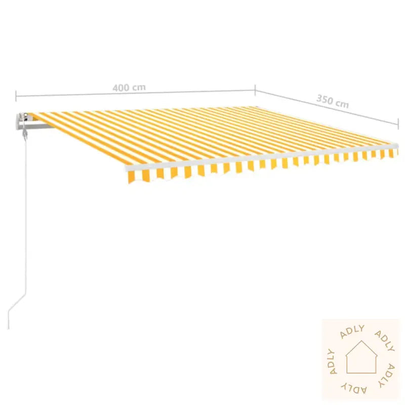 Automatisk Markise Med Vindsensor Og Led 400X350 Cm Gul/Hvit