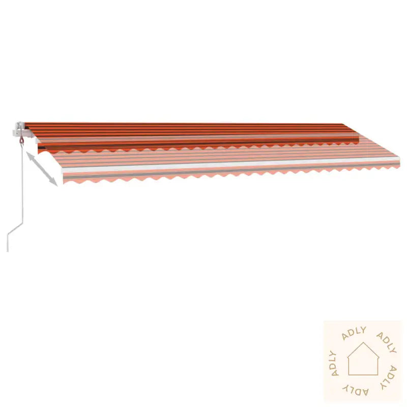 Automatisk Markise Med Vindsensor Og Led 600X350Cm Oransje Brun