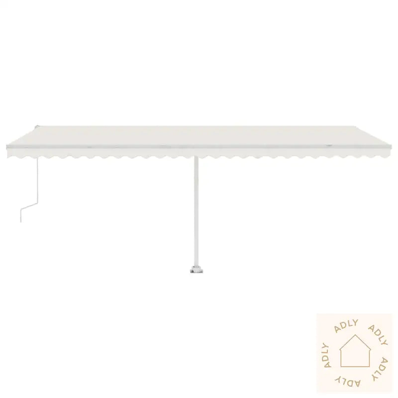 Automatisk Markise Med Vindsensor Og Led 600X300 Cm Kremhvit