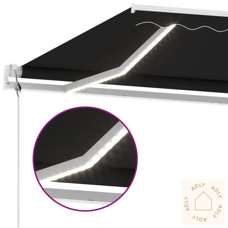 Automatisk Markise Med Vindsensor Og Led 500X350 Cm Antrasitt
