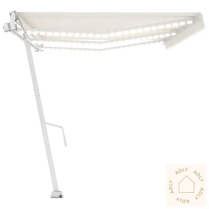 Automatisk Markise Med Vindsensor Og Led 600X300 Cm Kremhvit