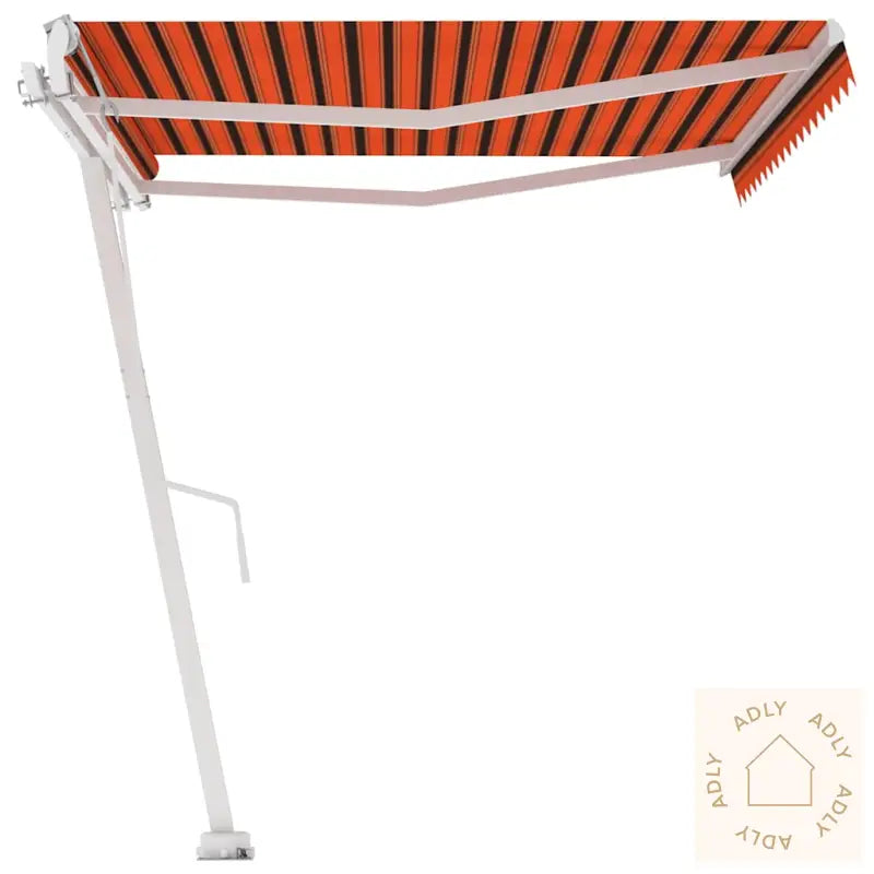 Frittstående Automatisk Markise 400X300Cm Oransje Og Brun