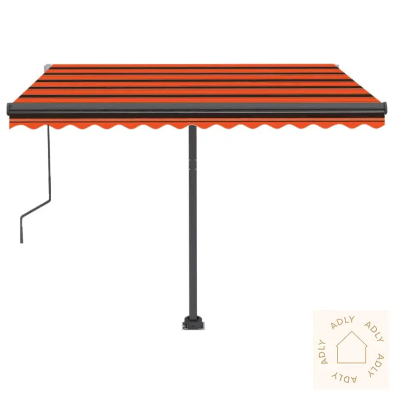 Automatisk Markise Med Led Og Vindsensor 300X250Cm Oransje/Brun