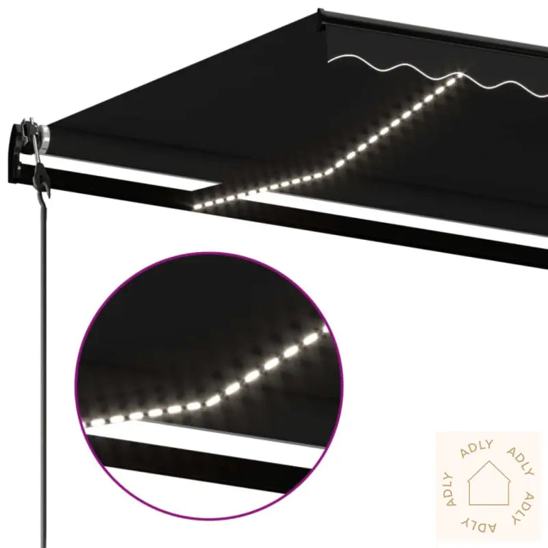 Automatisk Markise Med Vindsensor Og Led 400X350 Cm Antrasitt