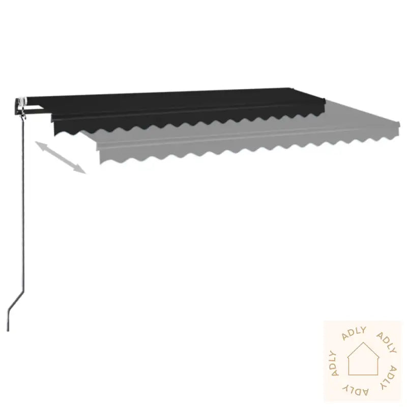 Automatisk Markise Med Vindsensor Og Led 400X350 Cm Antrasitt