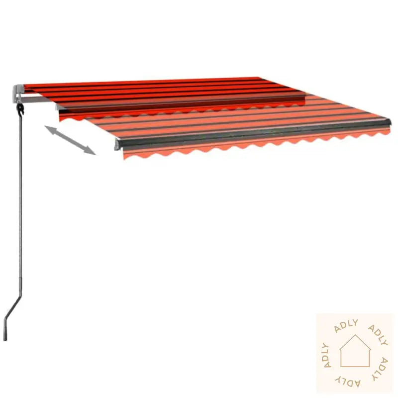 Automatisk Markise Med Led Og Vindsensor 300X250Cm Oransje/Brun