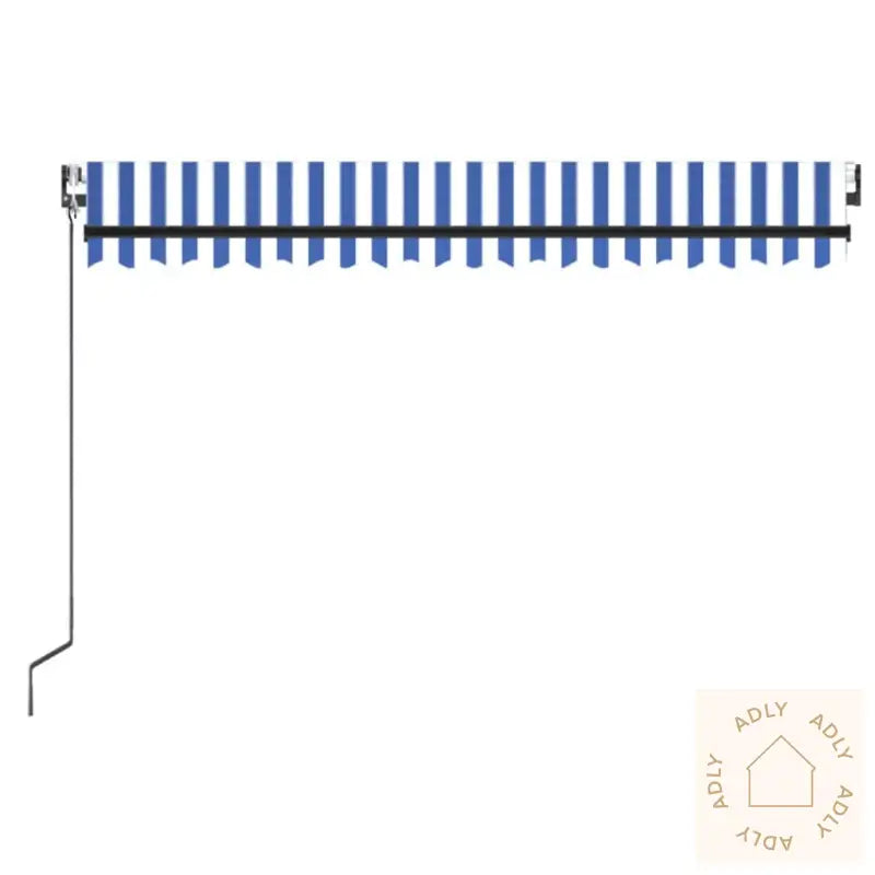 Automatisk Uttrekkbar Markise 450X350 Cm Blå Og Hvit