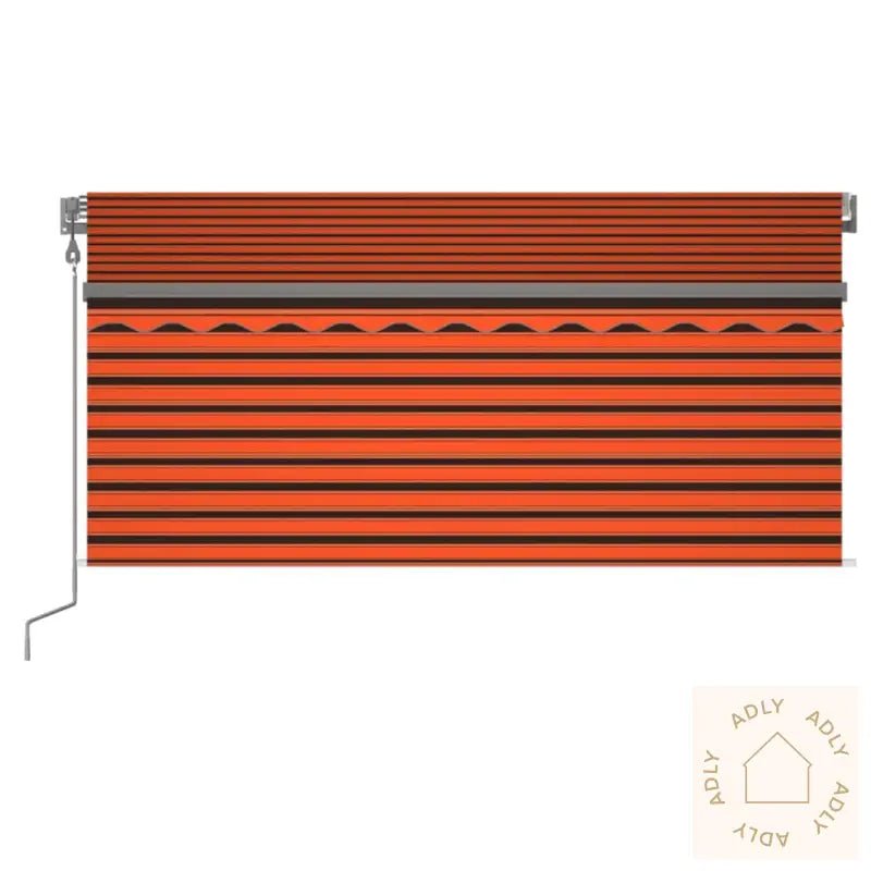 Automatisk Markise Rullegardin Led Vindsensor 3X2,5M Oransje