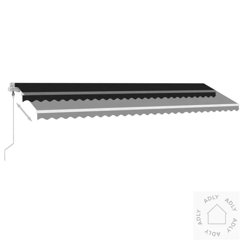 Automatisk Markise Med Vindsensor Og Led 600X350 Cm Antrasitt