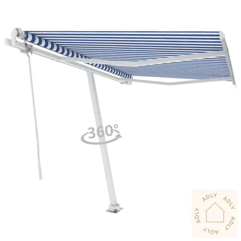 Frittstående Automatisk Markise 300X250 Cm Blå Og Hvit