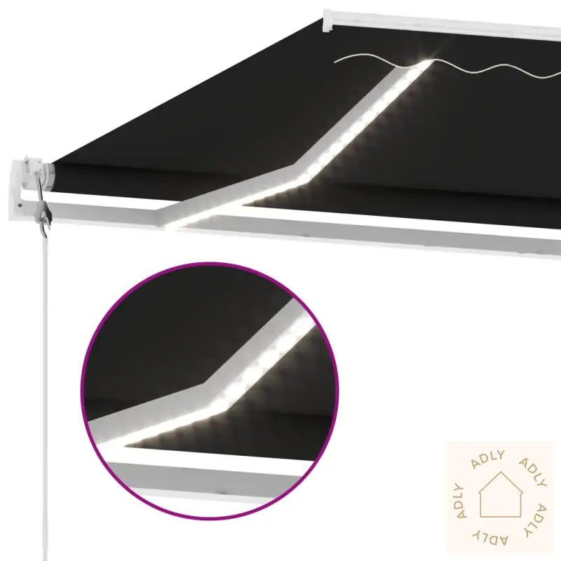 Automatisk Markise Med Vindsensor Og Led 600X350 Cm Antrasitt