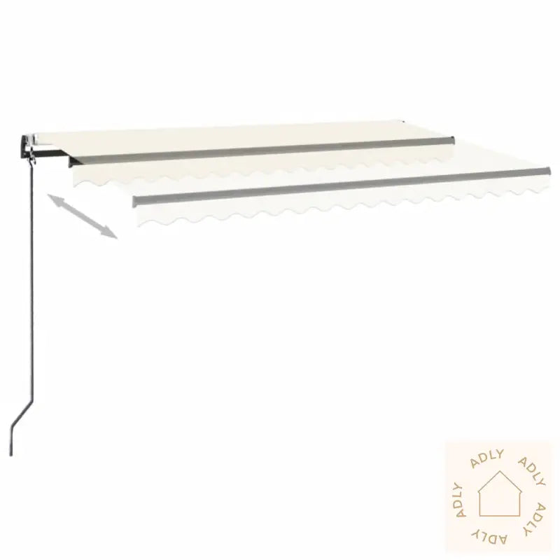 Automatisk Markise Med Vindsensor Og Led 450X350 Cm Kremhvit