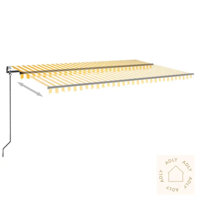 Automatisk Uttrekkbar Markise 500X300 Cm Gul Og Hvit