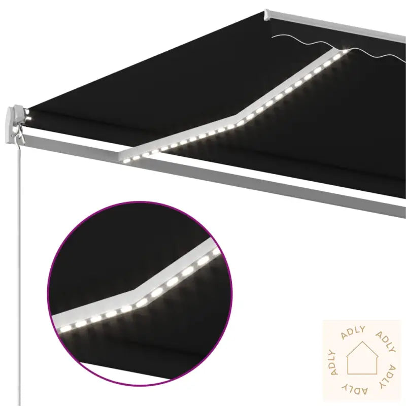 Automatisk Markise Med Vindsensor Og Led 4X3,5 Antrasitt