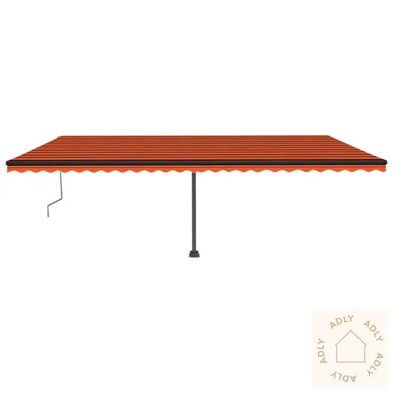 Frittstående Automatisk Markise 600X350 Cm Oransje/Brun