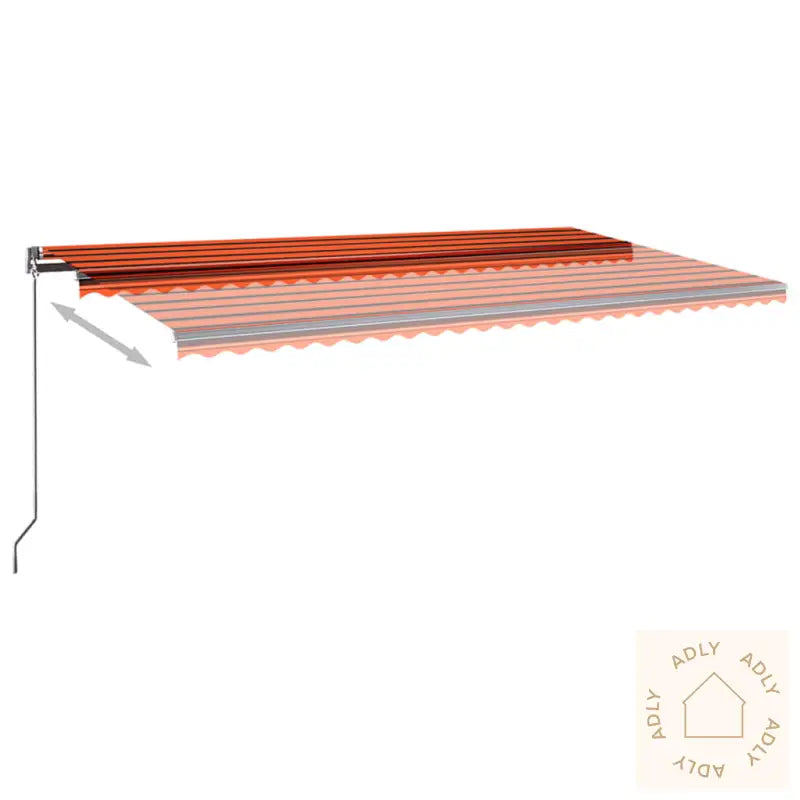 Frittstående Automatisk Markise 600X350 Cm Oransje/Brun