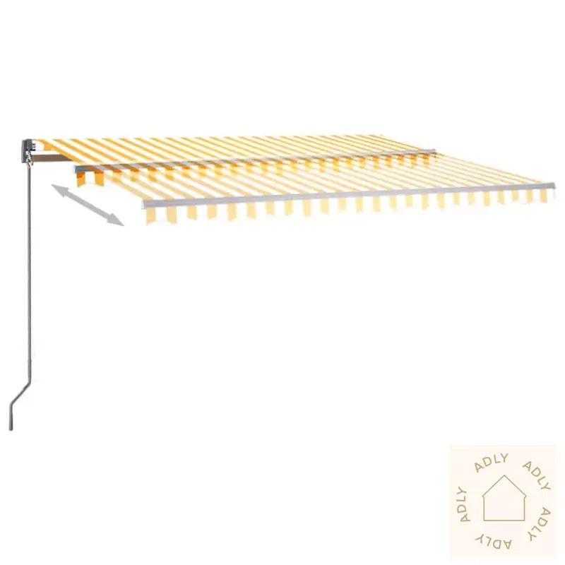 Automatisk Markise Med Vindsensor Og Led 400X300 Cm Gul/Hvit