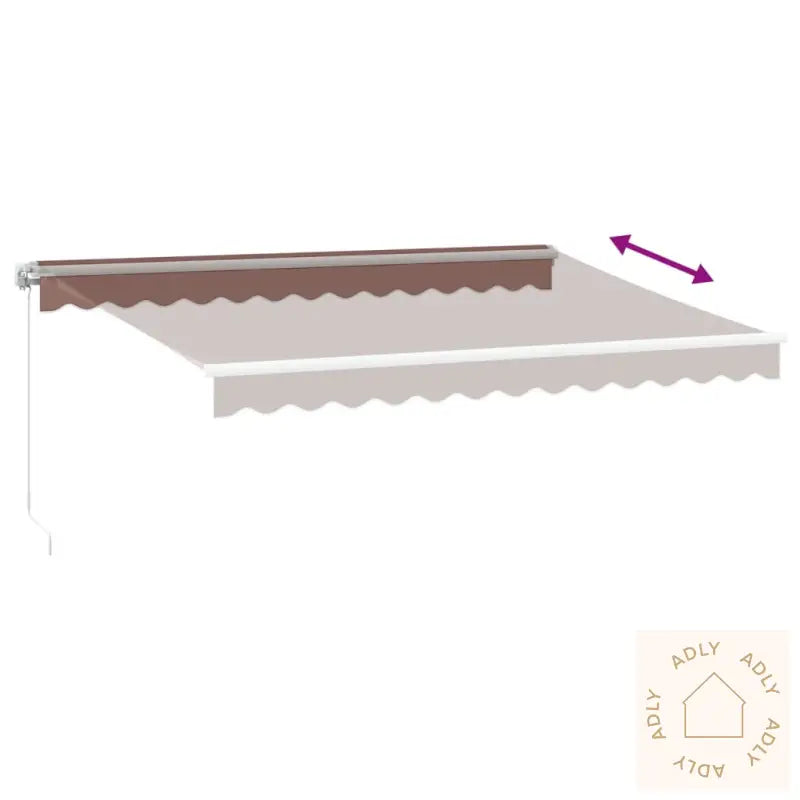 Manuell Uttrekkbar Markise Med Led Brun 350X250 Cm