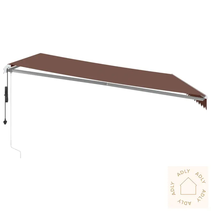 Manuell Uttrekkbar Markise Med Led Brun 500X300 Cm
