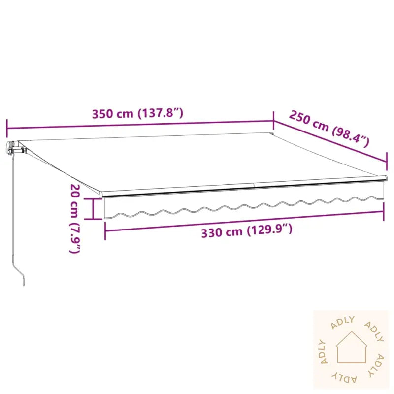 Manuell Uttrekkbar Markise Med Led Brun 350X250 Cm