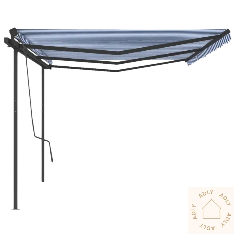 Stripet uttrekkbar markise med solid aluminiumsramme og pulverlakkert aluminium for terrassen