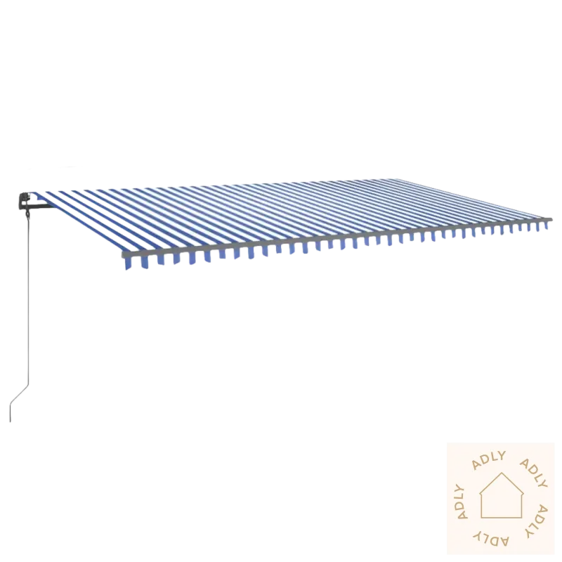 Blue og hvit stripet uttrekkbare markisen med solid aluminiumsramme og pulverlakkert aluminium