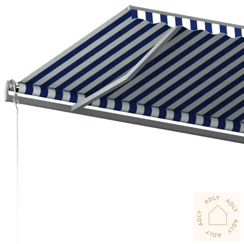 Stripet uttrekkbar markise med solid aluminiumsramme og pulverlakkert aluminium