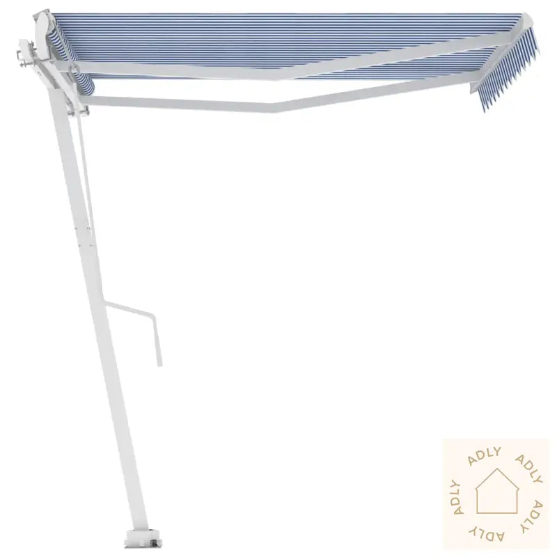 Frittstående Automatisk Markise 350X250 Cm Blå Og Hvit