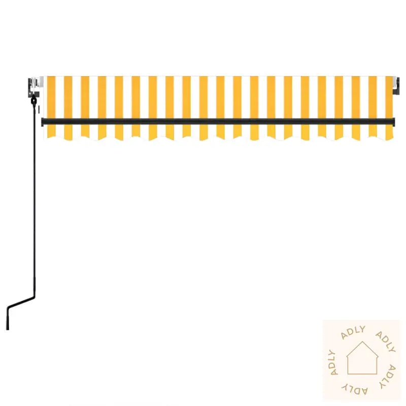 Automatisk Uttrekkbar Markise 350X250 Cm Gul Og Hvit