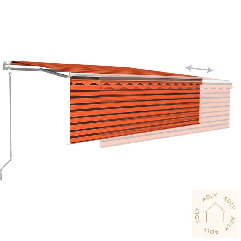 Automatisk Markise Rullegardin Vindsensor Led 4X3M Oransje Brun