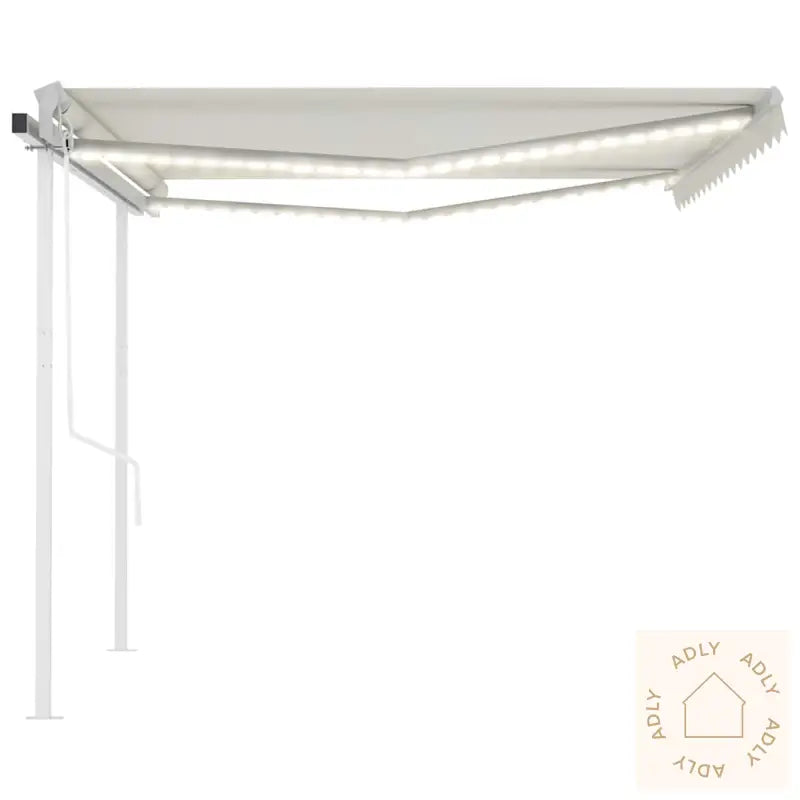 Automatisk Markise Med Vindsensor Og Led 4X3 Kremhvit