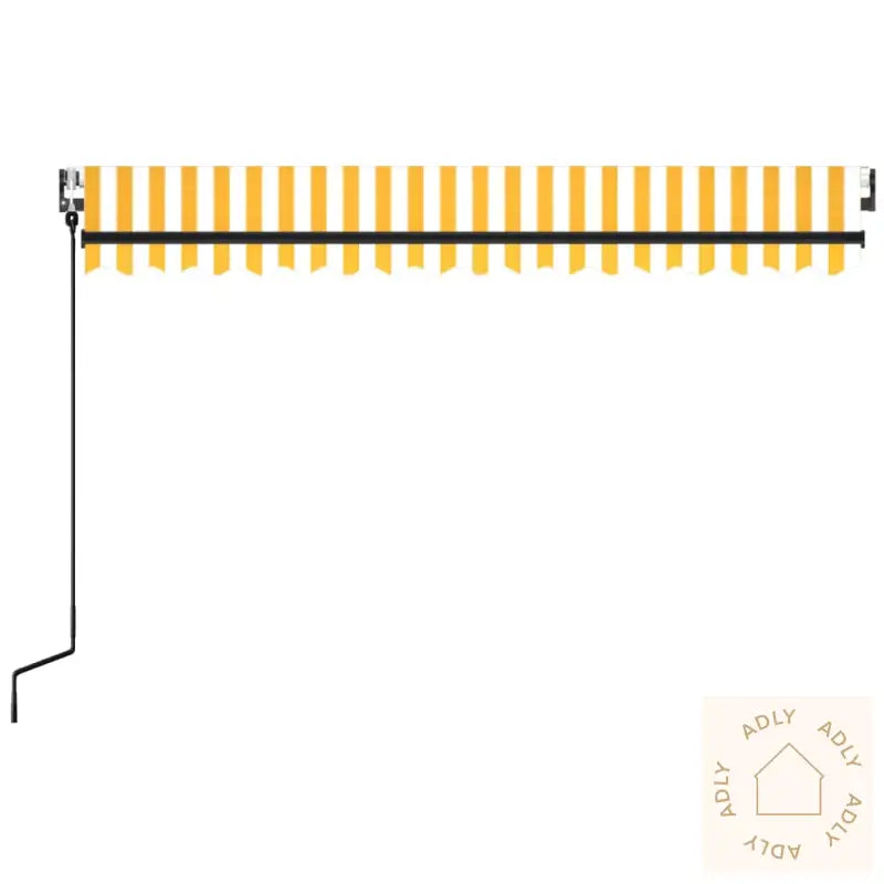 Automatisk Uttrekkbar Markise 450X350 Cm Gul Og Hvit