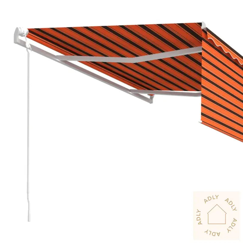 Automatisk Uttrekkbar Markise Rullegardin 4,5X3M Oransje Brun