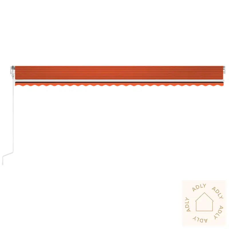 Automatisk Markise Med Vindsensor Og Led 600X350Cm Oransje Brun