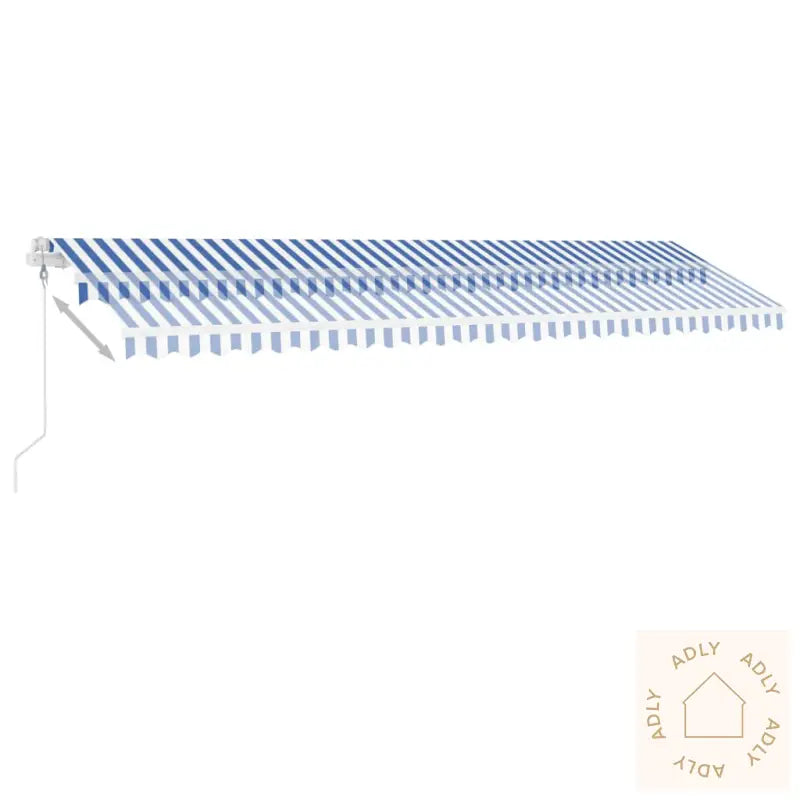 Frittstående Automatisk Markise 600X350 Cm Blå Og Hvit