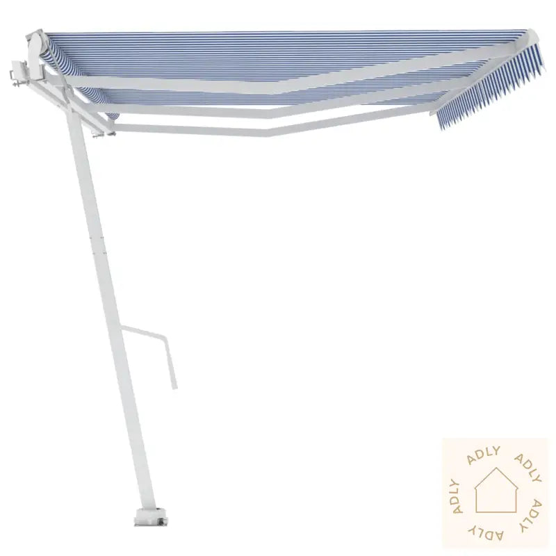 Frittstående Automatisk Markise 600X350 Cm Blå Og Hvit