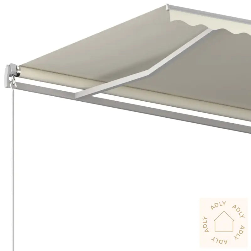 Automatisk Uttrekkbar Markise Med Stolper 5X3,5 M Kremhvit