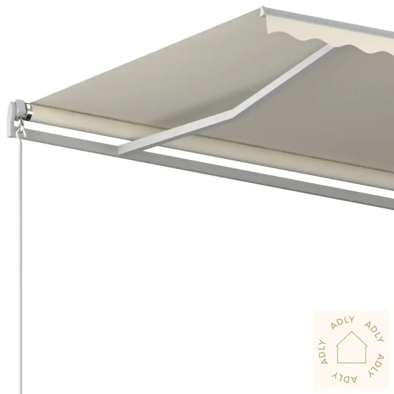 Automatisk Uttrekkbar Markise Med Stolper 4X3,5 M Kremhvit