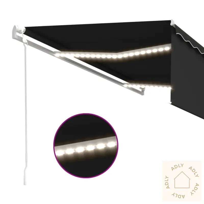 Automatisk Markise Rullegardin Led Vindsensor 5X3 M Antrasitt