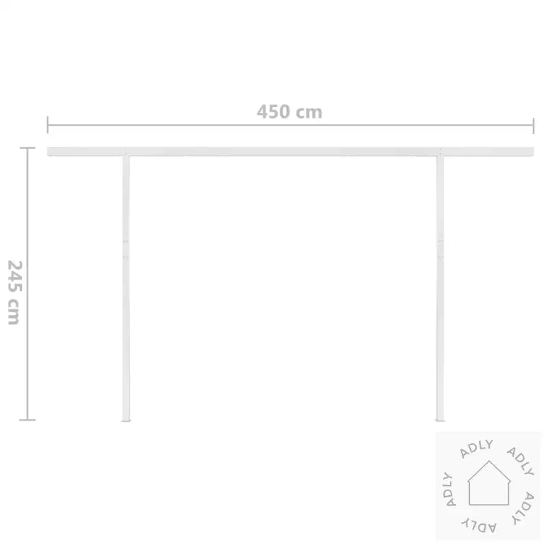 Automatisk Uttrekkbar Markise Med Stolper 5X3,5 M Gul Og Hvit
